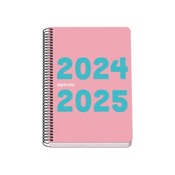 AGENDA ESCOLAR 2024-2025 TAMAÑO A5 TAPA POLIPROPILENO  SEMANA VISTA MEMORY BASIC ROSA DOHE 51760