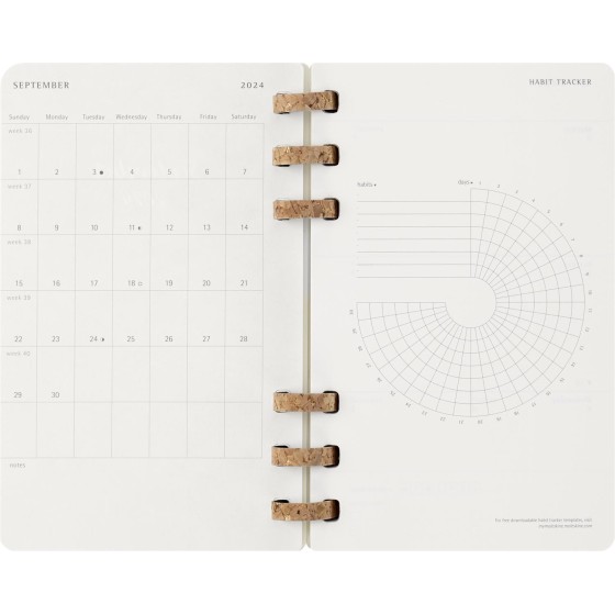 AGENDA 12 MESES 2025 ACADÉMICA ESPIRAL L (13 X 21 CM) NEGRA TAPA BLANDA MOLESKINE DSSPB12AMWH3Y25