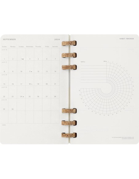 AGENDA 12 MESES 2025 ACADÉMICA ESPIRAL L (13 X 21 CM) NEGRA TAPA BLANDA MOLESKINE DSSPB12AMWH3Y25