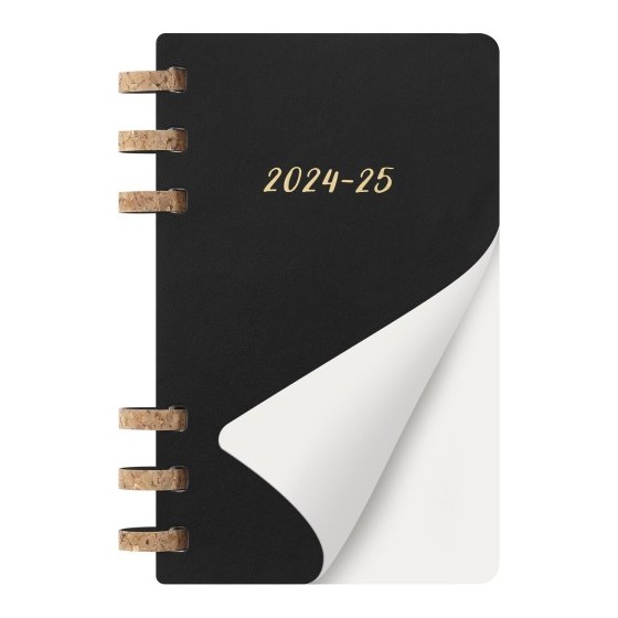 AGENDA 12 MESES 2025 ACADÉMICA ESPIRAL L (13 X 21 CM) NEGRA TAPA BLANDA MOLESKINE DSSPB12AMWH3Y25