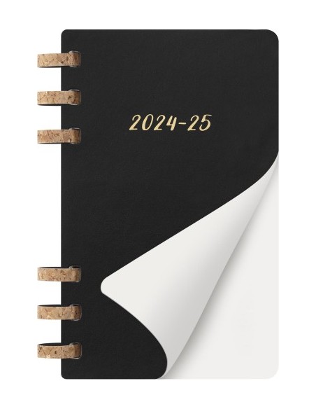 AGENDA 12 MESES 2025 ACADÉMICA ESPIRAL L (13 X 21 CM) NEGRA TAPA BLANDA MOLESKINE DSSPB12AMWH3Y25