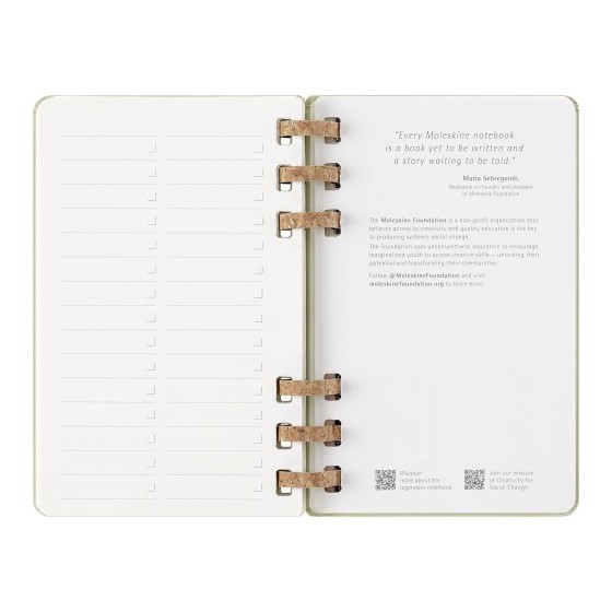 AGENDA 12 MESES 2025 ACADÉMICA ESPIRAL L (13 X 21 CM) KIWI TAPA DURA MOLESKINE DHSPK5212AMWH3Y25