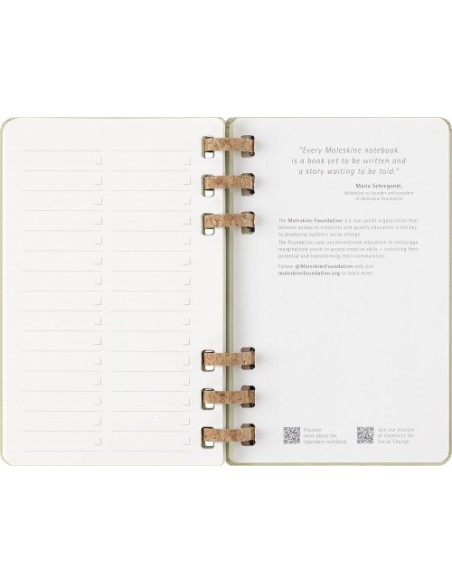 AGENDA 12 MESES 2025 ACADÉMICA ESPIRAL L (13 X 21 CM) KIWI TAPA DURA MOLESKINE DHSPK5212AMWH3Y25