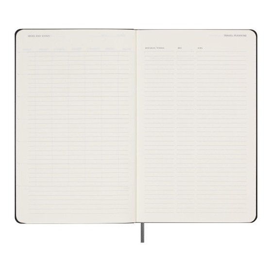 AGENDA 12 MESES 2025 SEMANAL SIN FECHA L (13 X 21 CM) NEGRA TAPA DURA MOLESKINE DHUNDB12WN301