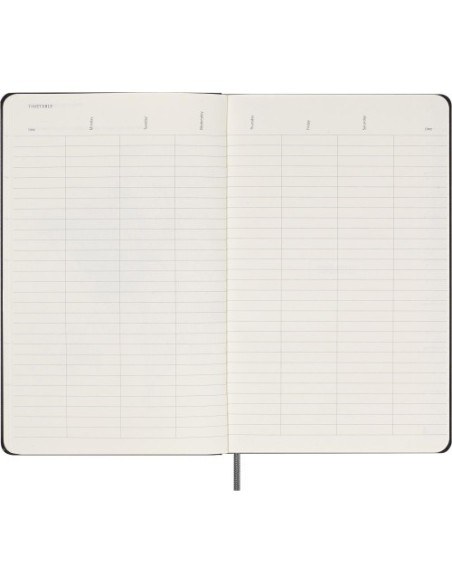 AGENDA 12 MESES 2025 SEMANAL SIN FECHA L (13 X 21 CM) NEGRA TAPA DURA MOLESKINE DHUNDB12WN301