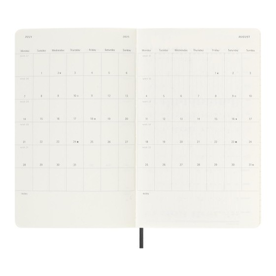 AGENDA 18 MESES 2024-2025 DIARIA L (13 X 21 CM) NEGRA TAPA BLANDA MOLESKINE DSB18DC3Y25