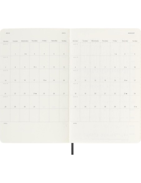 AGENDA 18 MESES 2024-2025 DIARIA L (13 X 21 CM) NEGRA TAPA BLANDA MOLESKINE DSB18DC3Y25