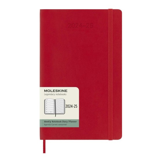 AGENDA 18 MESES 2024-2025 SEMANAL L (13 X 21 CM) ROJO ESCARLATA TAPA BLANDA MOLESKINE DSF218WN3Y25