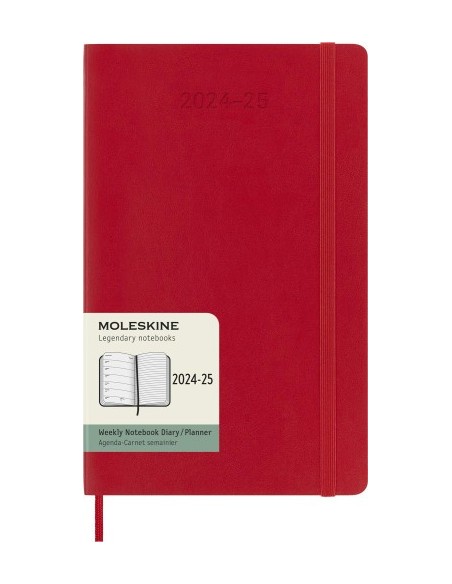 AGENDA 18 MESES 2024-2025 SEMANAL L (13 X 21 CM) ROJO ESCARLATA TAPA BLANDA MOLESKINE DSF218WN3Y25