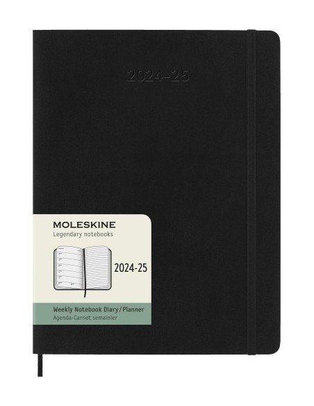 AGENDA 18 MESES 2024-2025 SEMANAL XL (19 X 25 CM) NEGRA TAPA BLANDA MOLESKINE DSB18WN4Y25