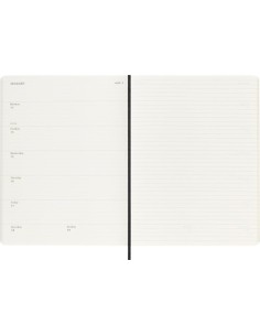 AGENDA 18 MESES 2024-2025 SEMANAL XL (19 X 25 CM) NEGRA TAPA BLANDA MOLESKINE DSB18WN4Y25 2