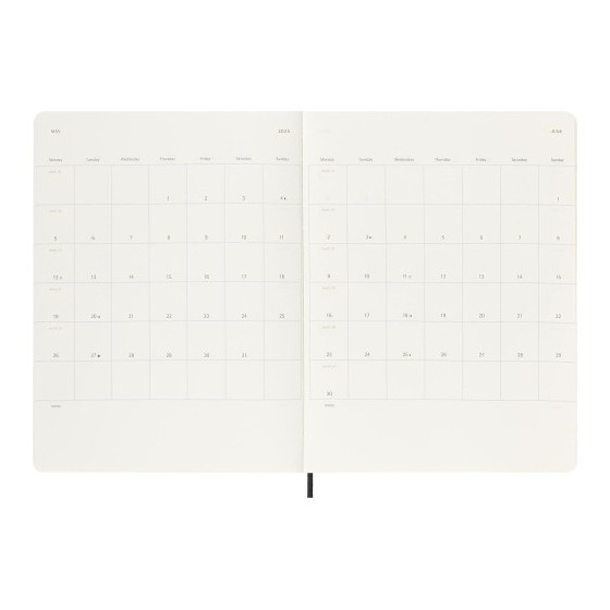 AGENDA 18 MESES 2024-2025 SEMANAL XL (19 X 25 CM) NEGRA TAPA BLANDA MOLESKINE DSB18WN4Y25