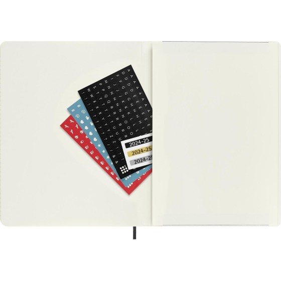 AGENDA 18 MESES 2024-2025 SEMANAL XL (19 X 25 CM) NEGRA TAPA BLANDA MOLESKINE DSB18WN4Y25