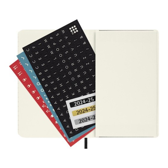 AGENDA 18 MESES 2024-2025 SEMANAL P (9 X 14 CM) NEGRA TAPA BLANDA MOLESKINE DSB18WN2Y25