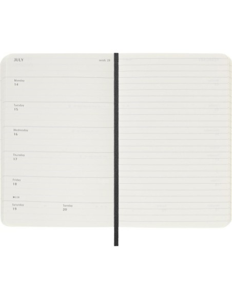 AGENDA 18 MESES 2024-2025 SEMANAL P (9 X 14 CM) NEGRA TAPA BLANDA MOLESKINE DSB18WN2Y25