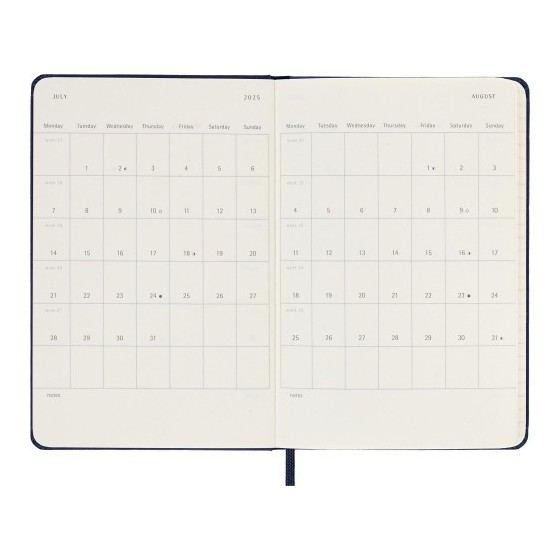 AGENDA 18 MESES 2024-2025 SEMANAL P (9 X 14 CM) AZUL ZAFIRO TAPA DURA MOLESKINE DHB2018WN2Y25