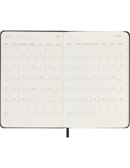 AGENDA 18 MESES 2024-2025 SEMANAL P (9 X 14 CM) AZUL ZAFIRO TAPA DURA MOLESKINE DHB2018WN2Y25