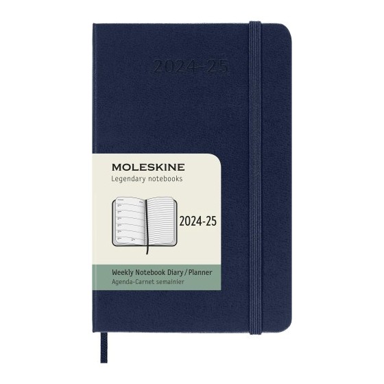AGENDA 18 MESES 2024-2025 SEMANAL P (9 X 14 CM) AZUL ZAFIRO TAPA DURA MOLESKINE DHB2018WN2Y25