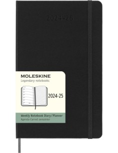 AGENDA 18 MESES 2024-2025 SEMANAL L (13 X 21 CM) NEGRA TAPA DURA MOLESKINE DHB18WN3Y25