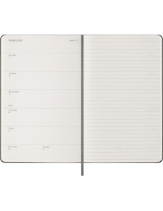 AGENDA 18 MESES 2024-2025 SEMANAL L (13 X 21 CM) NEGRA TAPA DURA MOLESKINE DHB18WN3Y25 2