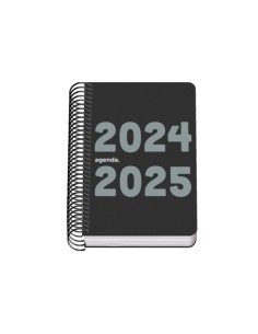 AGENDA ESCOLAR 2024-2025 TAMAÑO A6 TAPA POLIPROPILENO  DÍA PÁGINA MEMORY BASIC NEGRO DOHE 51766