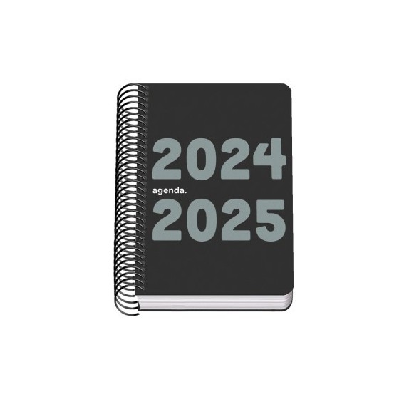 AGENDA ESCOLAR 2024-2025 TAMAÑO A6 TAPA POLIPROPILENO  DÍA PÁGINA MEMORY BASIC NEGRO DOHE 51766