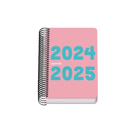 AGENDA ESCOLAR 2024-2025 TAMAÑO A6 TAPA POLIPROPILENO  DÍA PÁGINA MEMORY BASIC ROSA DOHE 51764