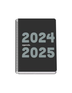 AGENDA ESCOLAR 2024-2025 TAMAÑO A5 TAPA POLIPROPILENO  DÍA PÁGINA MEMORY BASIC NEGRO DOHE 51758