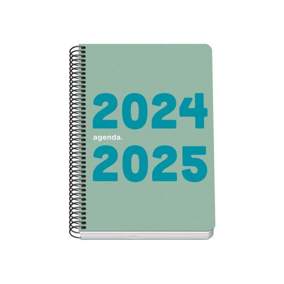 AGENDA ESCOLAR 2024-2025 TAMAÑO A5 TAPA POLIPROPILENO  DÍA PÁGINA MEMORY BASIC VERDE DOHE 51757