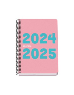 AGENDA ESCOLAR 2024-2025 TAMAÑO A5 TAPA POLIPROPILENO  DÍA PÁGINA MEMORY BASIC ROSA DOHE 51756