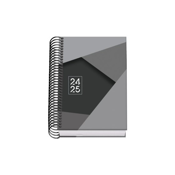 AGENDA ESCOLAR 2024-2025 TAMAÑO A6 TAPA CARTON FORRADO  DÍA PÁGINA TANGRAM BASIC NEGRO DOHE 51751