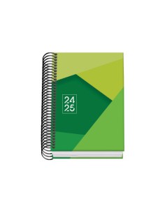 AGENDA ESCOLAR 2024-2025 TAMAÑO A6 TAPA CARTON FORRADO  DÍA PÁGINA TANGRAM BASIC VERDE DOHE 51750