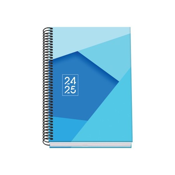 AGENDA ESCOLAR 2024-2025 TAMAÑO A5 TAPA CARTON FORRADO  SEMANA VISTA TANGRAM BASIC AZUL DOHE 51744