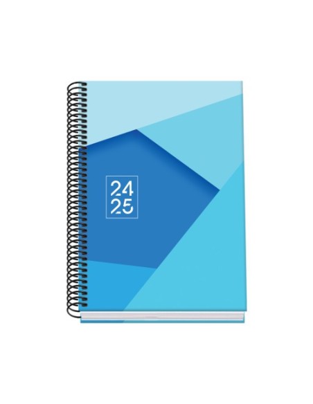 AGENDA ESCOLAR 2024-2025 TAMAÑO A5 TAPA CARTON FORRADO  SEMANA VISTA TANGRAM BASIC AZUL DOHE 51744