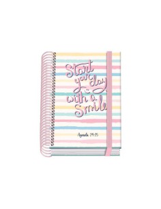 AGENDA ESCOLAR 2024-2025 TAMAÑO A6 TAPA CARTON FORRADO  DÍA PÁGINA SMILE PRIME DOHE 51771