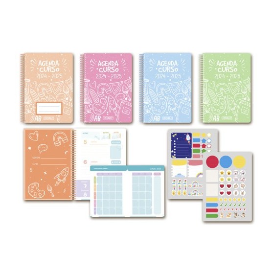 AGENDA ESCOLAR 2024-2025 SCHOOL 4º SEMANA VISTA TAPA CARTON INGRAF 332220