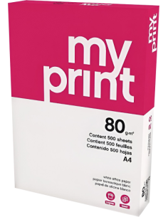 PAQUETE 500H PAPEL ECONOMY 80GR A4 MY PRINT CIE 136 MYP0800034 (x5 unidades)