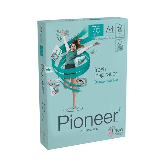 PAQUETE 500H PAPEL FRESH PREMIUM 75GR A4 PIONEER CIE 169 PIF0750040 (x5 unidades)