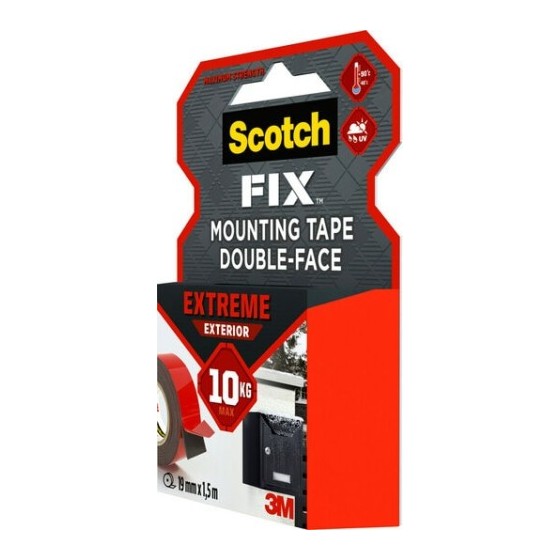 ROLLO CINTA DE MONTAJE DOBLE CARA EXTREME EXTERIORES 19MM X 1,5M HASTA 10KG FIX PT1100-1915-P SCOTH 7100272781
