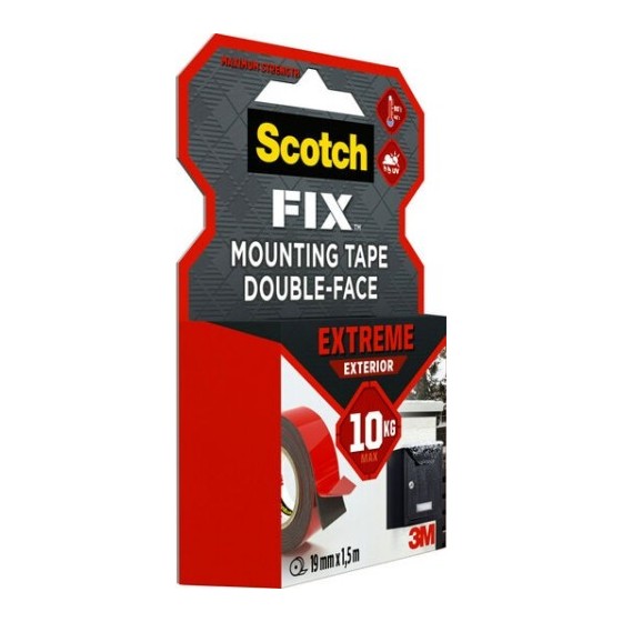 ROLLO CINTA DE MONTAJE DOBLE CARA EXTREME EXTERIORES 19MM X 1,5M HASTA 10KG FIX PT1100-1915-P SCOTH 7100272781