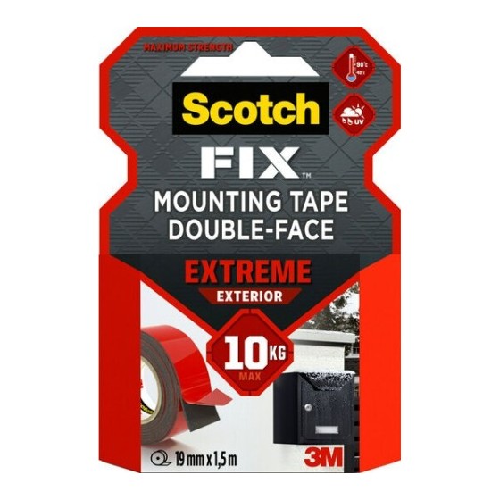 ROLLO CINTA DE MONTAJE DOBLE CARA EXTREME EXTERIORES 19MM X 1,5M HASTA 10KG FIX PT1100-1915-P SCOTH 7100272781