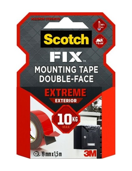 ROLLO CINTA DE MONTAJE DOBLE CARA EXTREME EXTERIORES 19MM X 1,5M HASTA 10KG FIX PT1100-1915-P SCOTH 7100272781