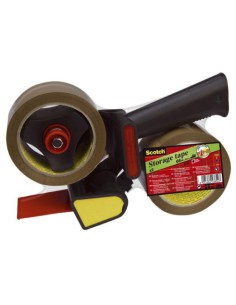 PACK DISPENSADOR MANGO PISTOLA + 2 ROLLOS CINTA DE EMBALAJE MARRÓN 50MM X 66M HV.5066.R2D.B SCOTH 7100298856