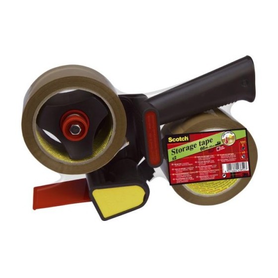 PACK DISPENSADOR MANGO PISTOLA + 2 ROLLOS CINTA DE EMBALAJE MARRÓN 50MM X 66M HV.5066.R2D.B SCOTH 7100298856