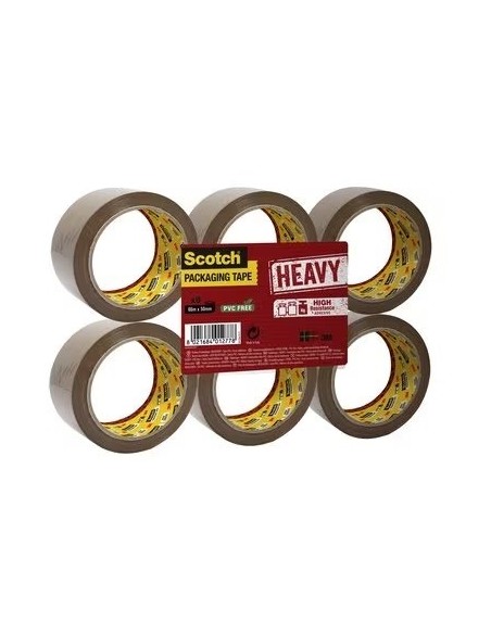 PACK 6 CINTAS DE EMBALAJE MARRÓN 50MM X 66M HV.5066.F6.B SCOTH 7100303341