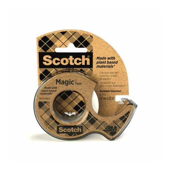 ROLLO CINTA INVISIBLE 19MM X 20M MAGICDE ORIGEN VEGETAL CON DISPENSADOR RECICLADO 9-1920D SCOTH 7100082821