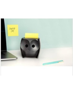 PACK DISPENSADOR Z-NOTES BÚHO NEGRO + 2 BLOCS 45 HOJAS 76X76MM POST-IT SUPER STICKY Z-NOTES OWL-330 SCOTH 7100322315 2