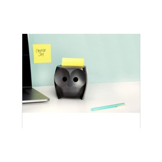 PACK DISPENSADOR Z-NOTES BÚHO NEGRO + 2 BLOCS 45 HOJAS 76X76MM POST-IT SUPER STICKY Z-NOTES OWL-330 SCOTH 7100322315