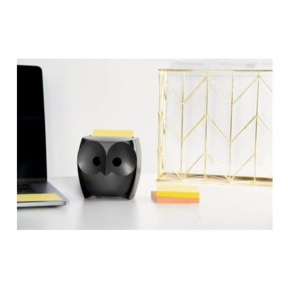 PACK DISPENSADOR Z-NOTES BÚHO NEGRO + 2 BLOCS 45 HOJAS 76X76MM POST-IT SUPER STICKY Z-NOTES OWL-330 SCOTH 7100322315