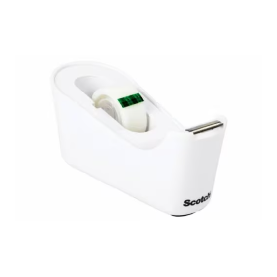 DISPENSADOR PORTARROLLOS C18 DE SOBREMESA COLOR BLANCO CON ROLLO CINTA INVISIBLE 19MM X 33M MAGIC C18-W SCOTH 7012754546